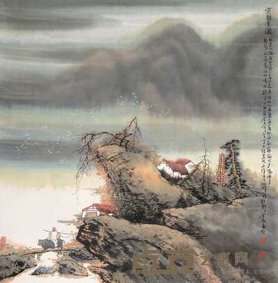 晏明 宋人诗意图 镜心 69.7×68.7cm